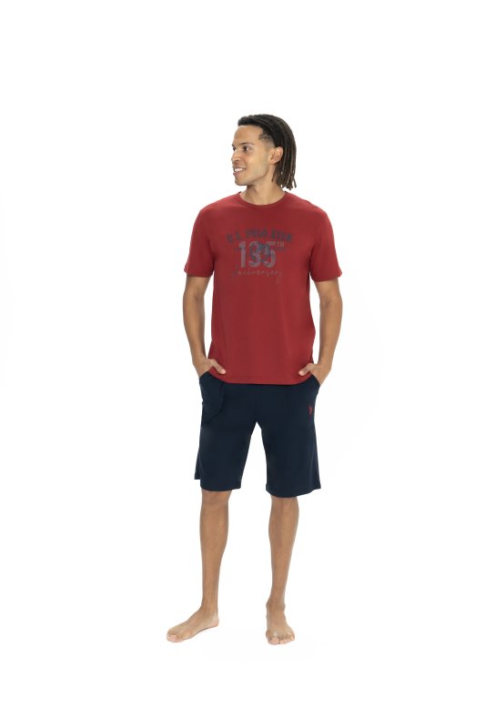 U.S.POLO ASSN. Pánský domácí komplet 18884 bordo | Vermali.cz